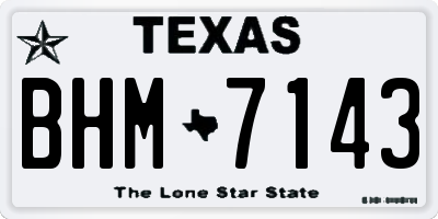 TX license plate BHM7143