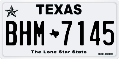 TX license plate BHM7145