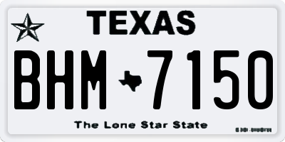 TX license plate BHM7150