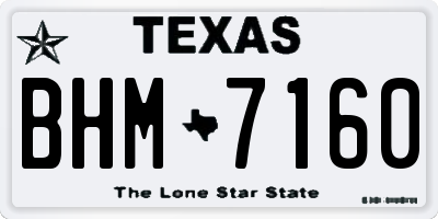 TX license plate BHM7160