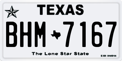 TX license plate BHM7167