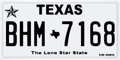 TX license plate BHM7168