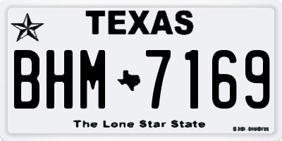 TX license plate BHM7169