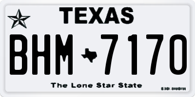 TX license plate BHM7170