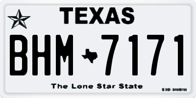 TX license plate BHM7171
