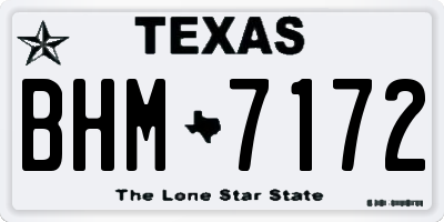 TX license plate BHM7172