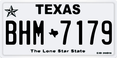 TX license plate BHM7179