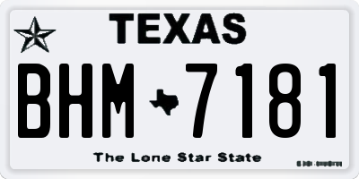 TX license plate BHM7181
