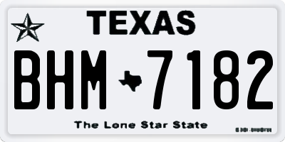 TX license plate BHM7182
