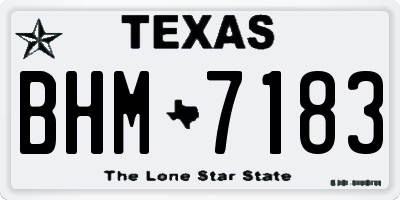 TX license plate BHM7183