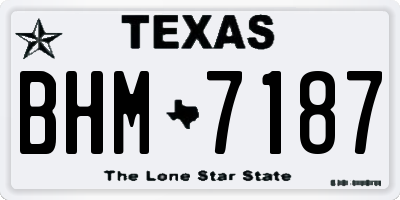 TX license plate BHM7187
