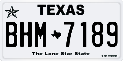 TX license plate BHM7189