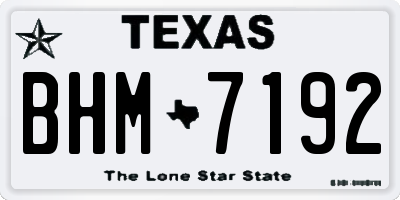 TX license plate BHM7192