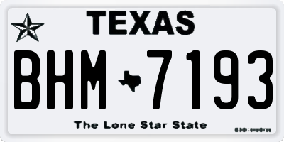 TX license plate BHM7193