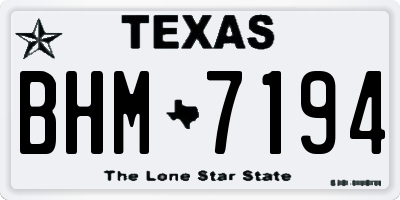 TX license plate BHM7194
