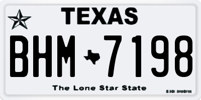 TX license plate BHM7198