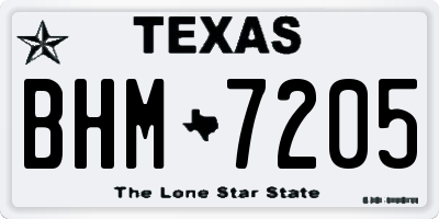 TX license plate BHM7205