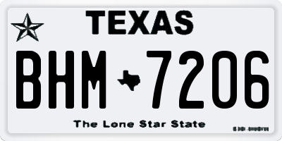 TX license plate BHM7206