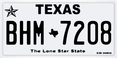 TX license plate BHM7208