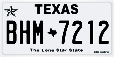 TX license plate BHM7212