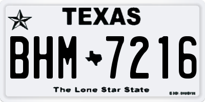 TX license plate BHM7216