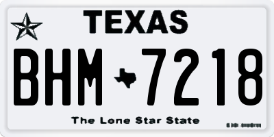 TX license plate BHM7218