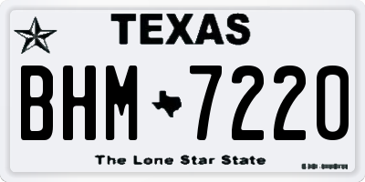 TX license plate BHM7220