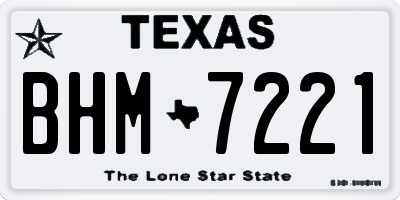 TX license plate BHM7221