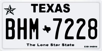 TX license plate BHM7228