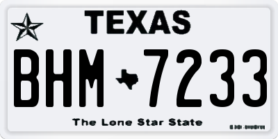 TX license plate BHM7233