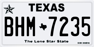 TX license plate BHM7235