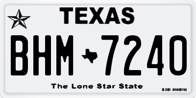 TX license plate BHM7240