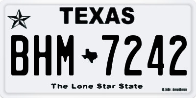 TX license plate BHM7242