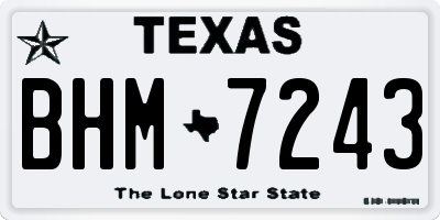 TX license plate BHM7243