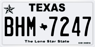 TX license plate BHM7247