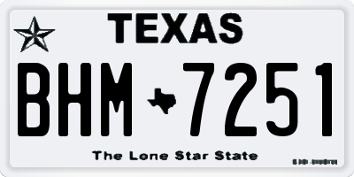 TX license plate BHM7251