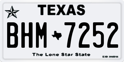 TX license plate BHM7252
