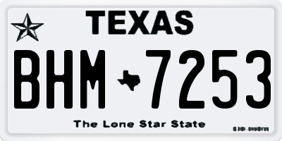 TX license plate BHM7253