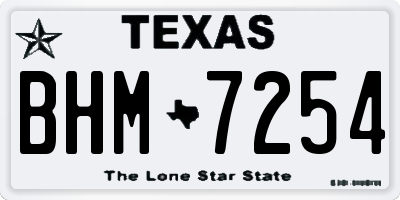 TX license plate BHM7254