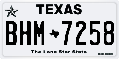 TX license plate BHM7258