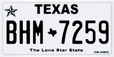 TX license plate BHM7259