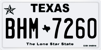 TX license plate BHM7260