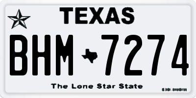 TX license plate BHM7274