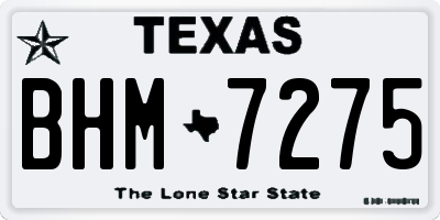 TX license plate BHM7275