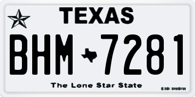 TX license plate BHM7281