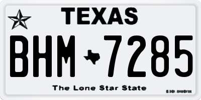 TX license plate BHM7285