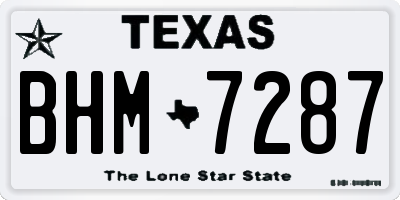 TX license plate BHM7287