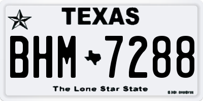 TX license plate BHM7288