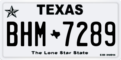 TX license plate BHM7289