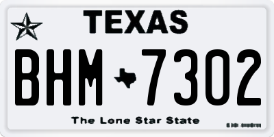 TX license plate BHM7302